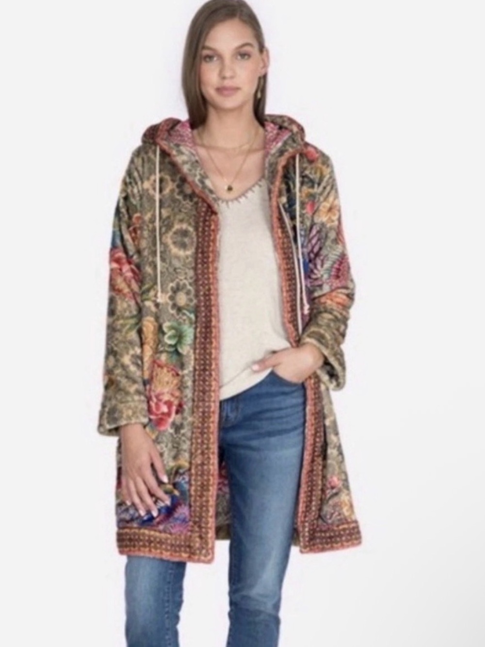 Johnny Was Peter & Greta Boho Floral Hooded Coatigan - perfect for fall!